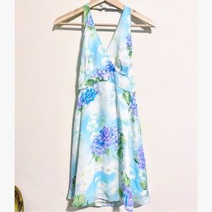 Vintage Halter Floral A Line Babydoll Dress